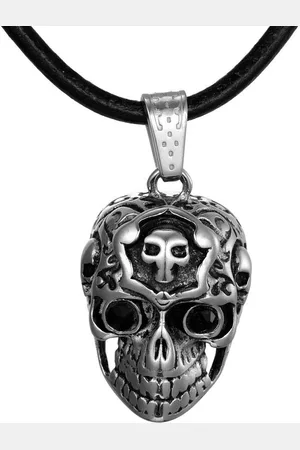 DonDon Kette mit Anhänger Lederkette Halskette 50 cm (1-tlg), Herren-Halskette mit Lederband, maskuline Anhänger, im Samtbeutel - Verkäufer: urban-styles