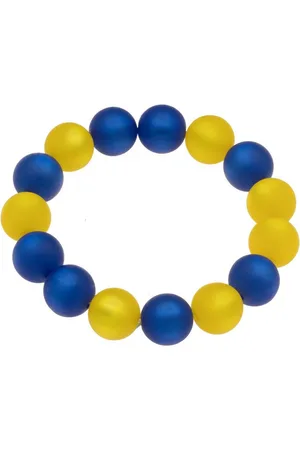 Bella Carina Armband Ukraine blau gelb, Polaris Perlen Armband 14 mm Perlen, blau gelb in der Farbe der Ukraine Flagge - Verkäufer: