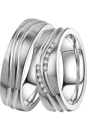 DOOSTI Trauring Schmuck Geschenk Edelstahl Trauring Ehering Partnerring LIEBE, Made in Germany, wahlweise mit oder ohne Zirkonia