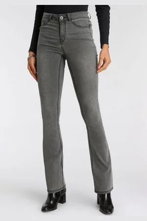 ARIZONA Bootcut-Jeans Ultra Stretch ausgestellte Beinform, Used-Waschung, hohe Leibhöhe