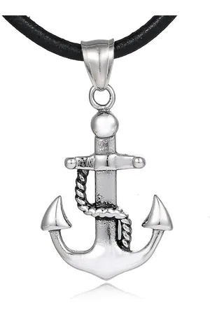 DonDon Kette mit Anhänger Lederkette Halskette 50 cm (1-tlg), Herren-Halskette mit Lederband, maskuline Anhänger, im Samtbeutel - Verkäufer: urban-styles