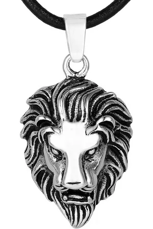 DonDon Kette mit Anhänger Lederkette Halskette 50 cm (1-tlg), Herren-Halskette mit Lederband, maskuline Anhänger, im Samtbeutel - Verkäufer: urban-styles
