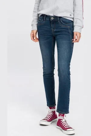 ARIZONA 7/8-Jeans mit Keileinsätzen extra-enger Schnitt, Used-Look-Waschung, niedrige Leibhöhe