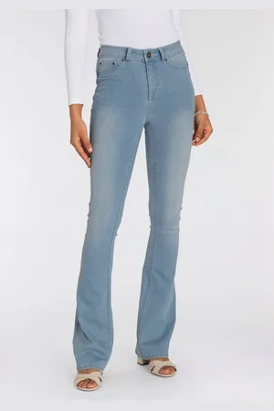 ARIZONA Bootcut-Jeans Ultra Stretch ausgestellte Beinform, Used-Waschung, hohe Leibhöhe
