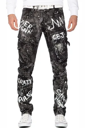Cipo & Baxx Regular-fit-Jeans Biker Hose BA-CD572 (1-tlg) mit Glitzereffekt und Cargo - Verkäufer: bans24