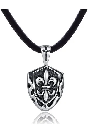 DonDon Kette mit Anhänger Lederkette Halskette 50 cm (1-tlg), Herren-Halskette mit Lederband, maskuline Anhänger, im Samtbeutel - Verkäufer: urban-styles