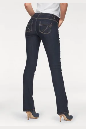 ARIZONA Bootcut-Jeans mit Kontrastnähten normale Leibhöhe, Bootcut, 5-Pocket-Style, dunkle Waschung