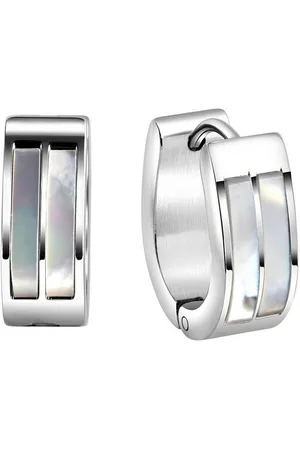 Firetti Paar Creolen Schmuck Geschenk Oval, mit Perlmutt