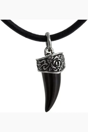 DonDon Kette mit Anhänger Lederkette Halskette 50 cm (1-tlg), Herren-Halskette mit Lederband, maskuline Anhänger, im Samtbeutel - Verkäufer: urban-styles