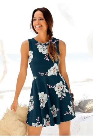 beachtime Strandkleid mit Blumenprint, Minikleid, Sommerkleid aus Baumwolle