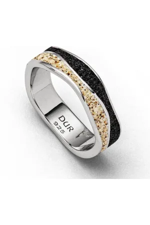 DUR Fingerring Schmuck: Ring "Welle Sand/Lavasand" mit Strandsand und Lavasand R5 - Verkäufer: Strandsandschmuck