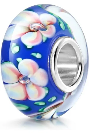 Materia Bead Glasperle Blumen / Blüten Mehrfarbig 1010, Kern aus 925 Sterling Silber - Verkäufer: Schmuck