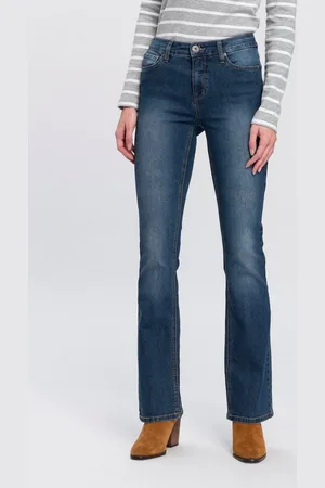 ARIZONA Bootcut-Jeans Shaping elastische Passform, Bootcut-Beinform, Used-Waschung, hohe Taille