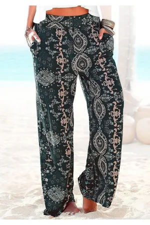 Lascana Strandhose mit Ethnoprint und Taschen, Wide-Leg, Marlenehose