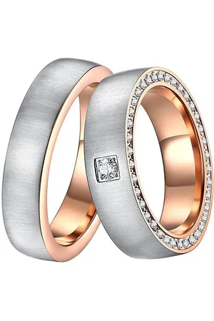 DOOSTI Trauring Schmuck Geschenk Edelstahl Trauring Ehering Partnerring LIEBE, Made in Germany - wahlweise mit oder ohne Zirkonia
