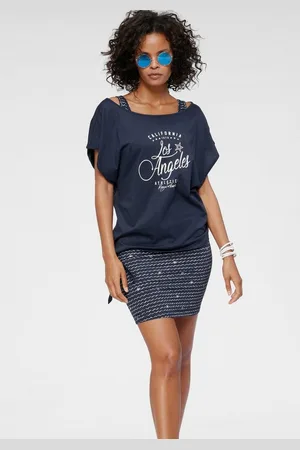 KangaROOS Jerseykleid (2-tlg) bedrucktes Design, aus Baumwolle und Modal
