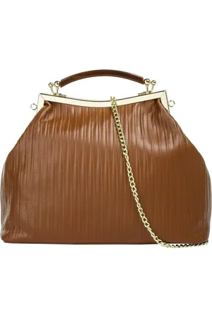 Cluty Henkeltasche, echt Leder, Made in Italy
