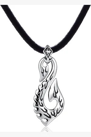 DonDon Kette mit Anhänger Lederkette Halskette 50 cm (1-tlg), Herren-Halskette mit Lederband, maskuline Anhänger, im Samtbeutel - Verkäufer: urban-styles