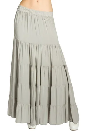 CASPAR Faltenrock RO020 langer eleganter Damen Maxi Sommer Rock mit figurfreundlichem Stretch Bund - Made in Italy - Verkäufer: & SIKORA