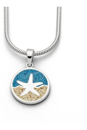 DUR Kettenanhänger Schmuck: Anhänger "Seestern" mit Strandsand und Steinsand P3529 - Verkäufer: Strandsandschmuck