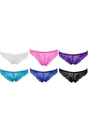 AvaMia Slip 6er Pack Slips Pantys Spitze Uni Hotpants Hipster French Damen (6er Set) 6er Pack Slips Pantys mit Spitze Knickers Damen Teen 86830 - Verkäufer: PEROYORK