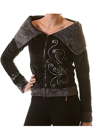 Kunst und Magie Sweatjacke Boho Ethno Jacke mit Rollkragen aus Samt - Verkäufer: