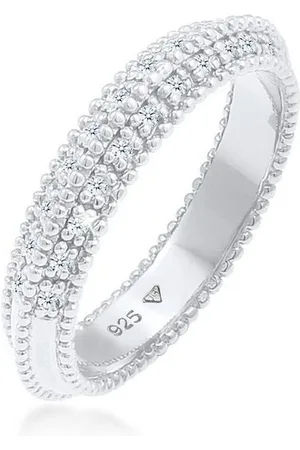 Elli DIAMONDS Verlobungsring Diamant (0.12 ct) Kugeln Bandring 925er silber - Verkäufer: JULIE & GRACE GmbH