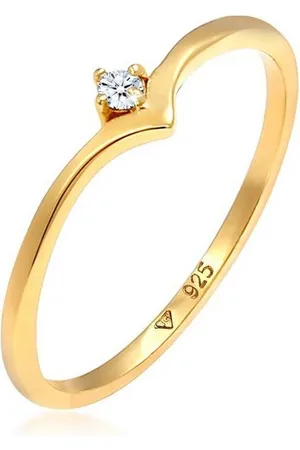 Elli DIAMONDS Verlobungsring Solitär Diamant (0.03 ct) V-Form 925 Silber - Verkäufer: JULIE & GRACE GmbH