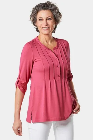 GOLDNER 3/4-Arm-Shirt Figurschmeichelnde Shirttunika mit Biesen - Verkäufer: