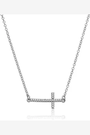 Karisma Kette mit Anhänger Damen Silber 925 Anhänger Kreuz Zrikonia Collier Kette, mit Verlängerung 5cm - Silber Rhodiniert - Verkäufer: Schmuck