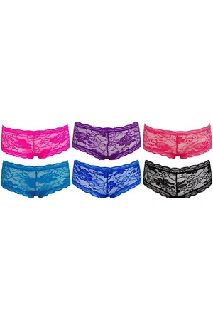 AvaMia Panty 6er Pack Pantys Spitze Uni Hotpants Hipster French Knickers Damen (6er Set) 6er Pack Pantys mit Spitze Uni Hotpants Damen Teen 86483 - Verkäufer: PEROYORK
