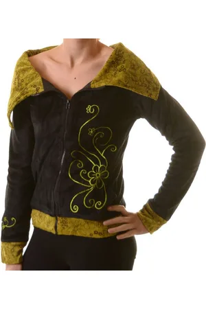 Kunst und Magie Sweatjacke Boho Ethno Jacke mit Rollkragen aus Samt - Verkäufer: