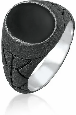 Kuzzoi Siegelring Herren Siegelring Oval Emaille 925er Silber - Verkäufer: JULIE & GRACE GmbH