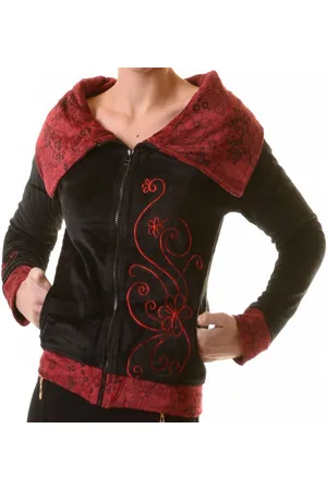 Kunst und Magie Sweatjacke Boho Ethno Jacke mit Rollkragen aus Samt - Verkäufer:
