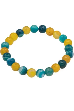 Bella Carina Armband Ukraine Flagge blau gelb Armband Achat glänzend, in den Farben der Ukraine Flagge - Verkäufer: