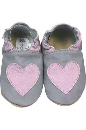 HOBEA Krabbelschuhe Herz rosa 18/19 (6 - 12 Monate) Krabbelsohle Krabbelschuh handgefertigt in der EU, Rutschfest und flexibel - Verkäufer: