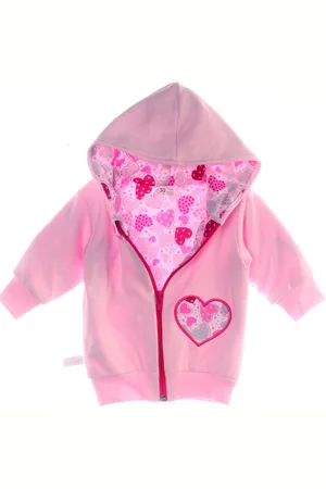 La Bortini Sweatjacke Baby Jacke leichtes Jäckchen in mit Herzchen doppellagig aus reiner Baumwolle, 50 56 62 68 74 80 86 92 98 - Verkäufer: A&O Baby-und Kindermoden