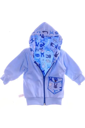 La Bortini Sweatjacke Baby Jacke leichtes Jäckchen in mit Hasenmuster aus reiner Baumwolle, doppellagig, 56 62 68 74 80 86 92 98 - Verkäufer: A&O Baby-und Kindermoden