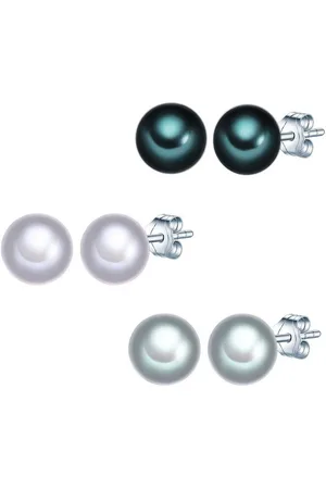 Valero Pearls Perlenohrringe Ohrstecker aus 925 Sterling Silber, in blau/ , aus Süßwasser-Zuchtperlen - Verkäufer: Juvalia