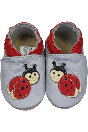 HOBEA Krabbelschuhe Marienkäfer 16/17 (0 - 6 Monate) Krabbelsohle Krabbelschuh handgefertigt in der EU, Rutschfest und flexibel - Verkäufer: