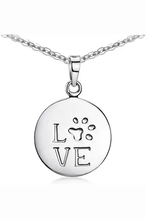 Materia Runder Anhänger Silber Schriftzug Love mit Tierpfote KA-270, 925 Sterling Silber - Verkäufer: Schmuck