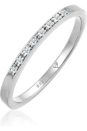 Elli DIAMONDS Verlobungsring Bandring Verlobung Diamant (0.04 ct) 585 Weißgold - Verkäufer: JULIE & GRACE GmbH