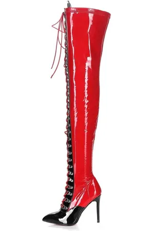 Giaro Veruska Red Black Shiny Stiefel - Verkäufer: schuhplus - Schuhe in Übergrößen