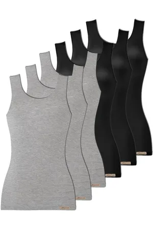 COMAZO Achselhemd 6er Pack Damen Unterhemd Achselträger 2764 (Packung, 6-St) Vegan - Verkäufer: Sibrise