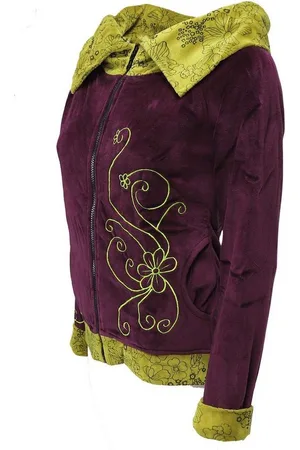 Kunst und Magie Sweatjacke Boho Ethno Jacke mit Rollkragen aus Samt - Verkäufer: