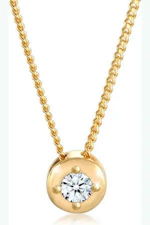 Elli DIAMONDS Kette mit Anhänger Diamant 0.11ct. Solitär Klassik Glanz 925 Silber - Verkäufer: JULIE & GRACE GmbH