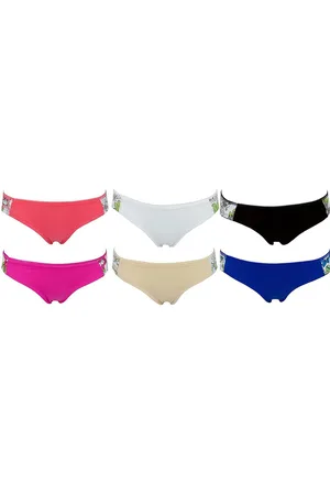 AvaMia Slip 6er Pack Slip Pantys Uni Hotpants Hipster French Knickers Damen (6er Set) 6er Pack Slip Pantys mit Spitze Uni Knickers Damen Teen 86677 - Verkäufer: PEROYORK