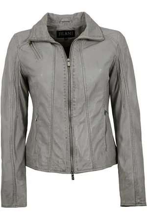 Jilani Lederjacke - Damen Lederjacke Lammnappa hellgrau antik - Verkäufer: Lederjacken24
