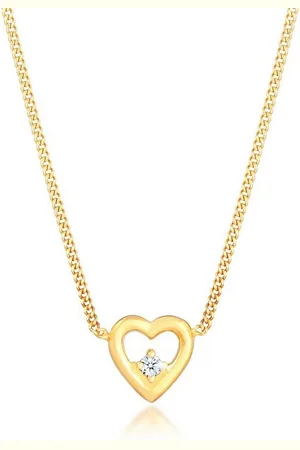 Elli DIAMONDS Kette mit Anhänger Herz Liebe Diamant (0.03 ct) Romantik 925 Silber, Herz - Verkäufer: JULIE & GRACE GmbH