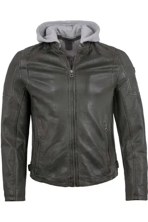 Mauritius Lederjacke Gipsy - Herren Lederjacke Lammnappa Bikerjacke Kapuze anthrazit - Verkäufer: Lederjacken24